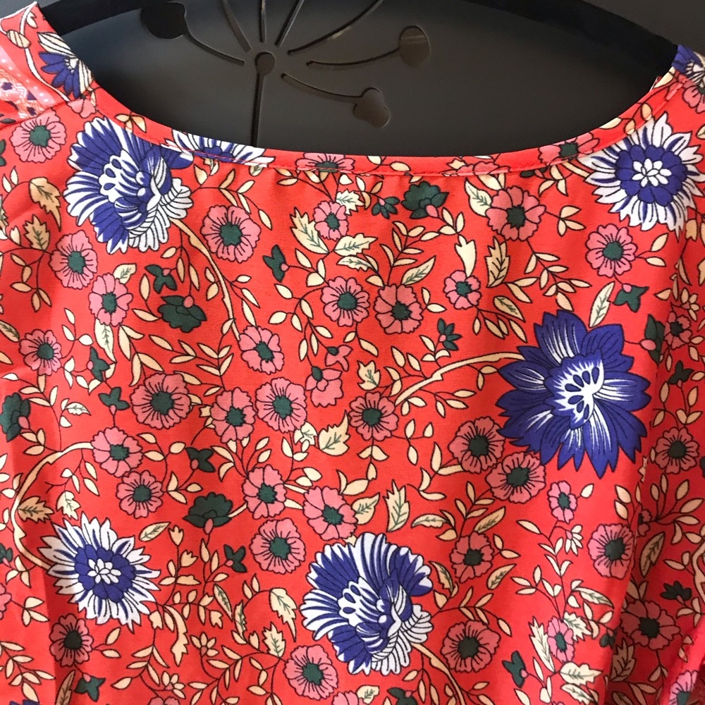 NWOT Maxi FLORAL wrap dress cap sleeve - Picture 11 of 11